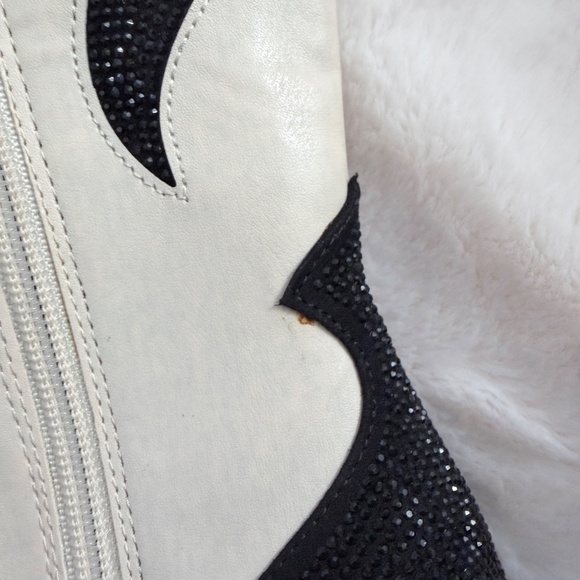 INC Womens Iresa Embellished Cowboy, Western Boots Ivory - Picture 8 of 9